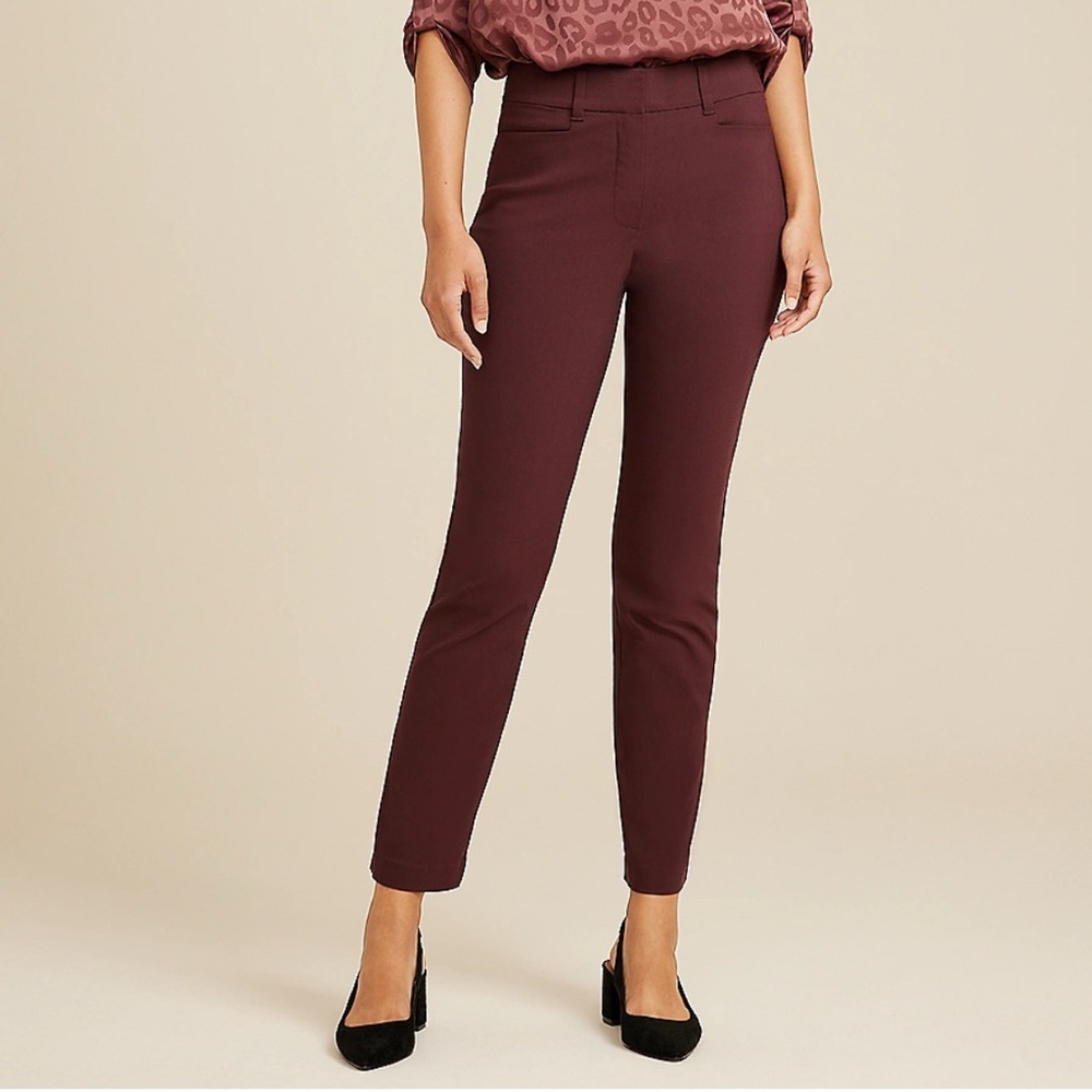 Maurices Maroon High Rise Slim Straight Pants
